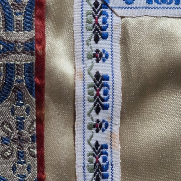 Vintage Elegant Silk Embroidered Cloth Floral Butterfly Picture Panel - Picture 4 of 7